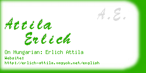 attila erlich business card